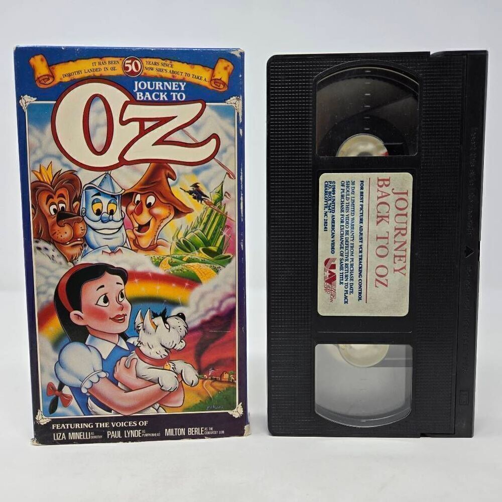 JOURNEY BACK TO OZ VHS TAPE 1989 LIZA MINELLI ANIMATED CARTOON WIZARD OF OZ